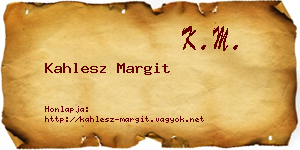 Kahlesz Margit névjegykártya